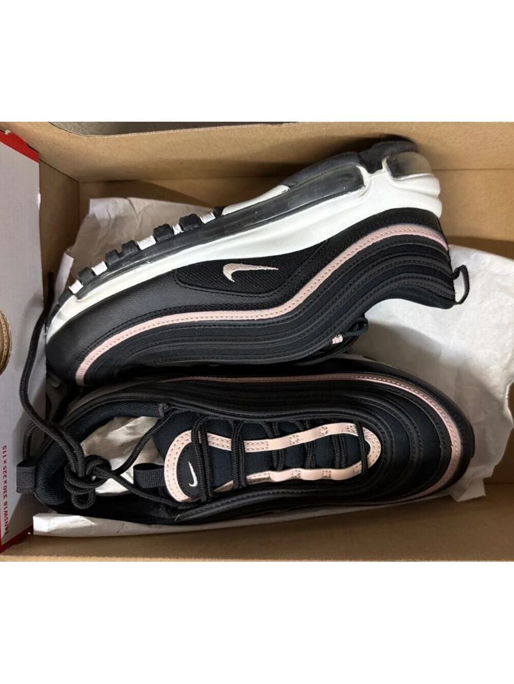 Nike Air Max 97 ESS Womens Shoes Black Stone Mauve CZ6087-001 Size 8 New